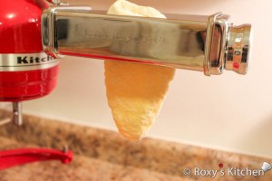 Egg Noodles - Feed dough through KitchenAid pasta roller
