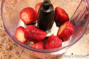 Strawberry Cupcakes - Puree the strawberries