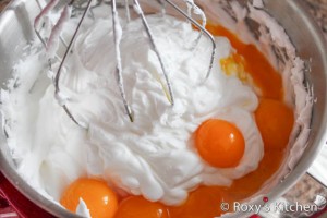 Walnut Cake - Step 3 Fold in egg yolks