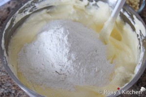 Walnut Cake - Step 4 Blend in flour