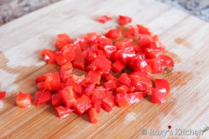 Beef Tripe Soup - Cut the marinated bell peppers into small cubes