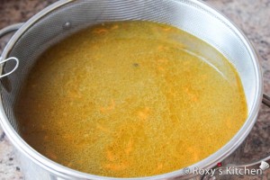 Beef Tripe Soup - Pour the soup over the sauteed carrots