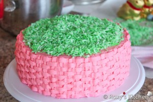 Easter Cake - Cover cake with grass
