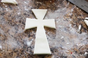 White fondant cross