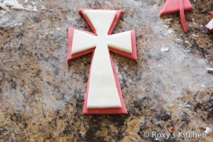 First Communion Book Cake - Overlap white and pink crosses
