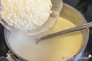 First Communion Book Cake - Bring 2/3 of the whipping cream to boil in a saucepan. Add grated white chocolate and stir until smooth. 