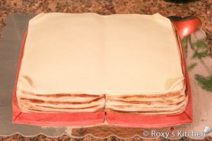 First Communion Book Cake - Wrap all the way around the cake. This will be the book's cover.