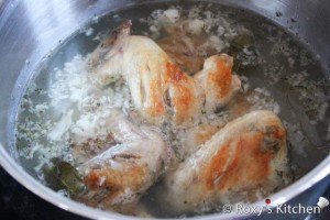 Grilled Chicken Wings (Saramura de Aripioare)  - add the chicken wings and cook for another 5 minutes.