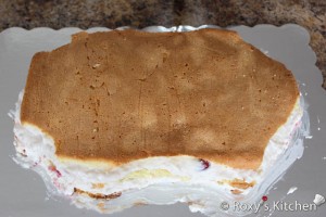 Lamb Cake - Place the second layer on top and cover with yogurt filling. Place the third layer of the cake