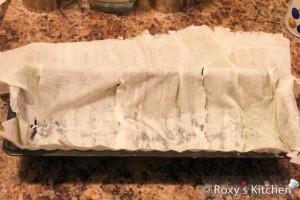 Lamb Haggis (Drob de Miel) -  line the pasta sheet to cover the bottom and sides of a loaf pan