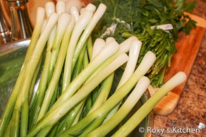 Lamb Haggis / Terrine (Drob de Miel) - Peel and cut the green onions