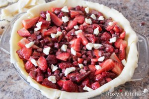 Rhubarb & Strawberry Pie - Dot with butter.