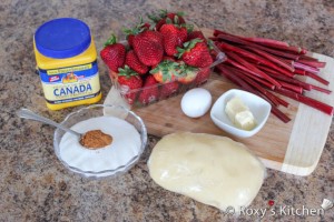Rhubarb & Strawberry Pie - Ingredients