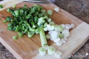 Salsa Chicken - Peel and chop the green onions