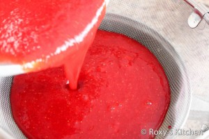 Strawberry Ice Cream - Pass the strawberry puree through a fine sieve to remove the seeds.