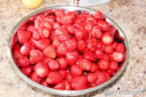 Strawberry Jam - Wash and hull strawberries