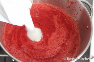 Strawberry Jam - Add sugar