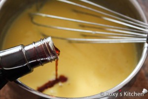No-Bake Summer Cake - Vanilla Mousse with Strawberry Jelly  - Stir in the vanilla extract