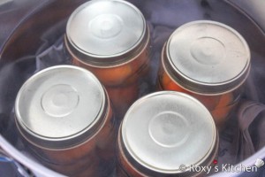 Cover jars with lids and process them in a water bath.  