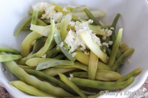 Green Beans with Garlic & Mayo - Mince garlic and add over beans.