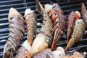 Grilled Lobster Tails  - Grill the tails over medium heat for about 10 minutes keeping the lid open (meat side down). 