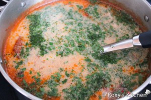 Country-Style Soup (Ciorba Taraneasca) - Add the thyme as well as the chopped parsley and lovage leaves.