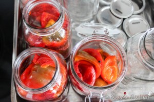 Marinated Red Pimento Peppers - this process until you’re done blanching all the peppers and filling the jars. Add some horseradish slices on top if you want.