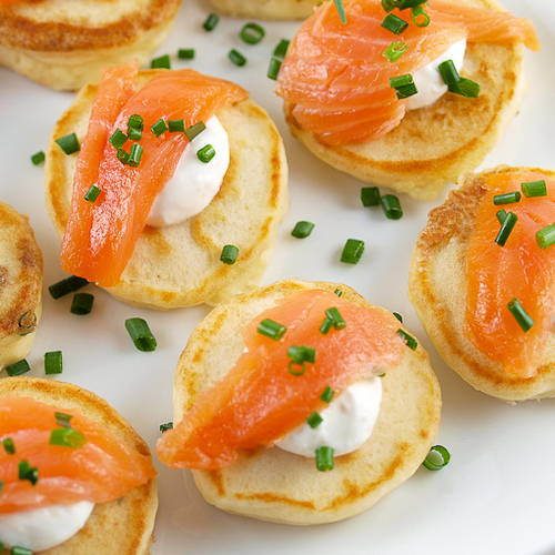 Cream Cheese Pancakes with Smoked Salmon