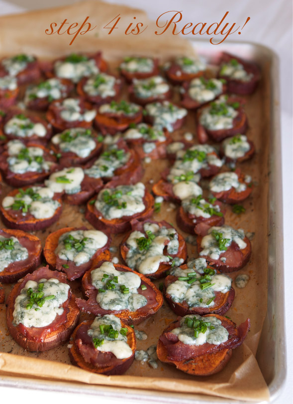 Sweet Potatoes with Blue Cheese and Bacon