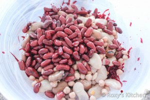 Bean and Beet Salad - Combine the rinsed beans, lentils and beets.