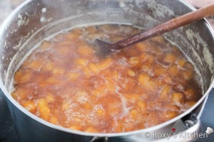 Peach Jam - Bring the mixture to a boil and let it simmer over medium heat, stirring constantly