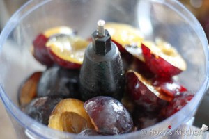 Plum Jam - Mash plums using a food processor