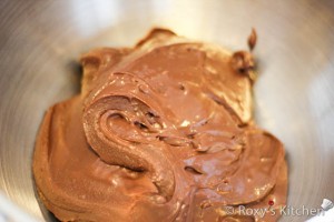 Whip the chilled chocolate mixture until light and fluffy.