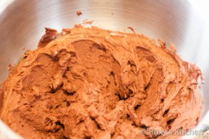 Whip the chilled chocolate mixture until light and fluffy.