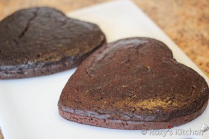 Heart-shaped chocolate cakes