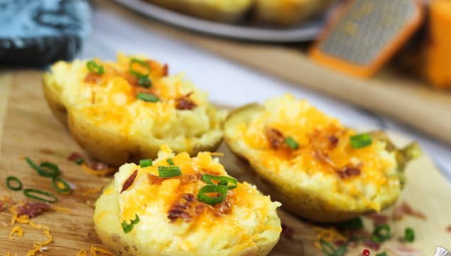 The Best Ever Stuffed Baked Potatoes with Cheese & Bacon - Roxy's Kitchen