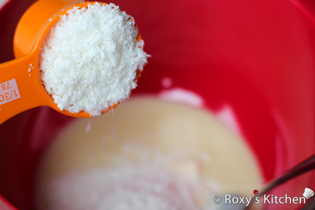 Homemade Raffaello Almond Coconut Candies -Add 220 g coconut flakes and mix well. 
