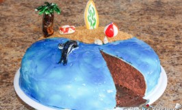 Beach Cake with Chocolate Ganache