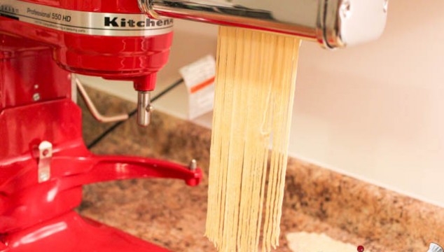 Egg noodles - Use pasta cutter attachment to make the noodles