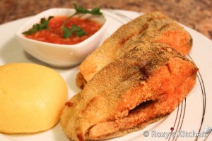 Fried Trout with Tomato & Garlic Sauce