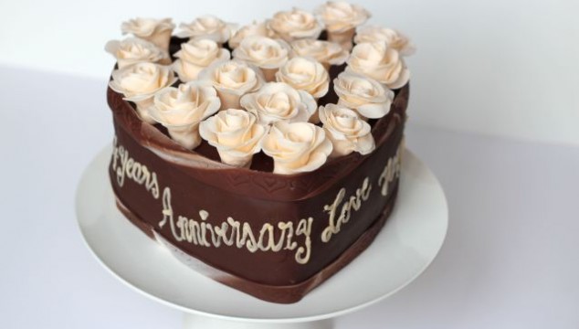 Chocolate Hazelnut Heart-Shaped Cake - 2013 Wedding Anniversary