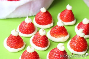 Santa Hats with Strawberries & Cream Cheese