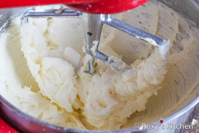 Raspberry Cream Cheese Buttercream - With the motor running, add the sugar, 1/2 cup at a time, adding the next cup only after the first addition has been integrated into the mixture.
