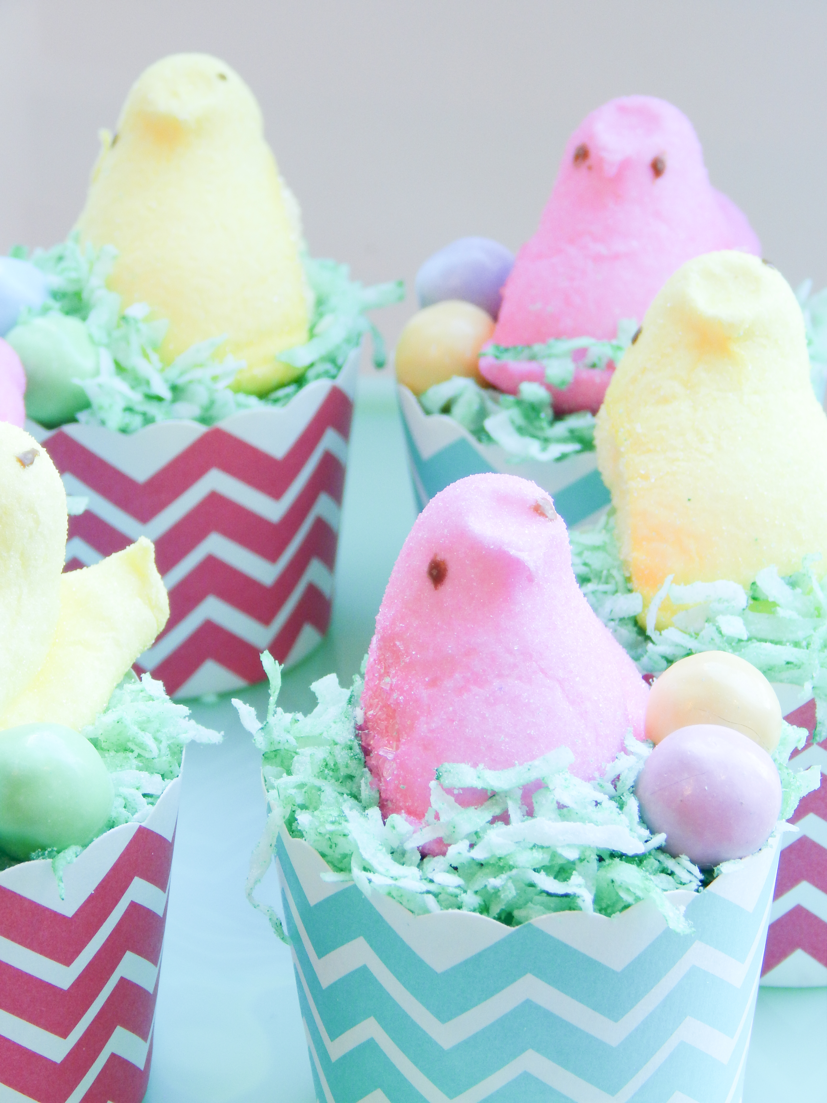 30 of the Best Easter Recipes & DIY Ideas - Roxy's Kitchen - Nesting Peeps Cupcakes