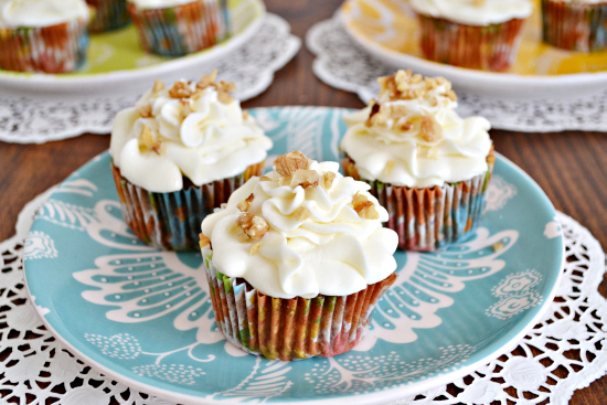 30 of the Best Easter Recipes & DIY Ideas - Roxy's Kitchen - Carrot Cake Cupcakes with Cream Cheese Frosting