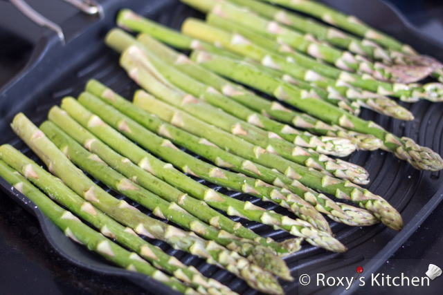 Roasted Asparagus - Drizzle with olive oil, season with salt and pepper and give it a quick toss. 