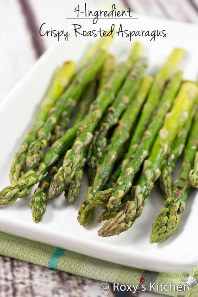Crispy Roasted Asparagus - The recipe that made me fall in love with asparagus! | Roxy's Kitchen #asparagus #vegetarian #sidedish #healthy