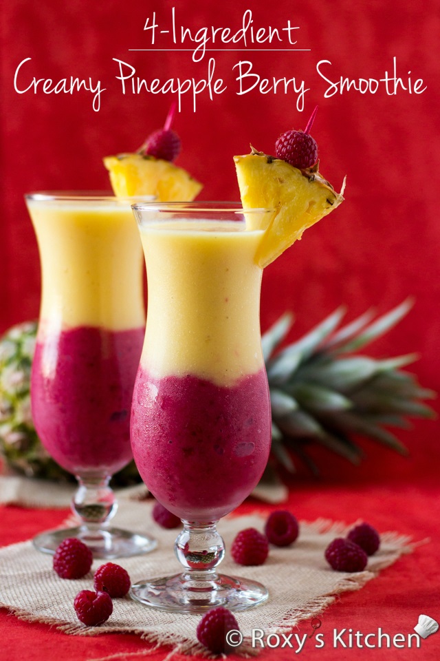 Creamy Pineapple Berry Smoothie | Roxy's Kitchen