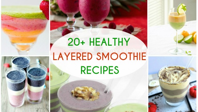 20+ Amazingly Healthy Layered Smoothie Recipes | Roxy's Kitchen Learn how to make the perfect layered smoothies from the best bloggers! #HealthyEating #Drinks #SmoothieRoundup