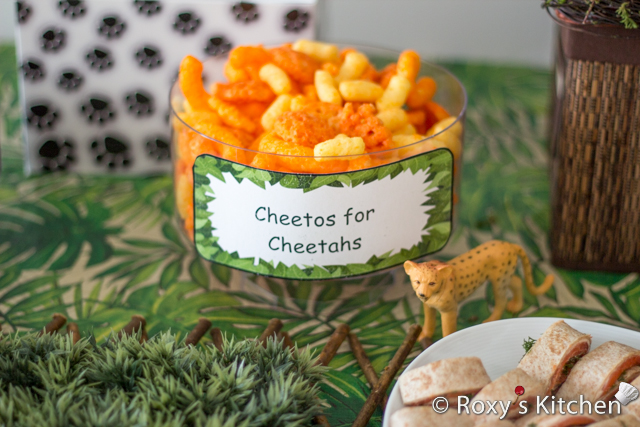 Safari / Jungle Themed First Birthday Party Part II – Appetizers, Finger Foods & Snack Ideas - Cheetos